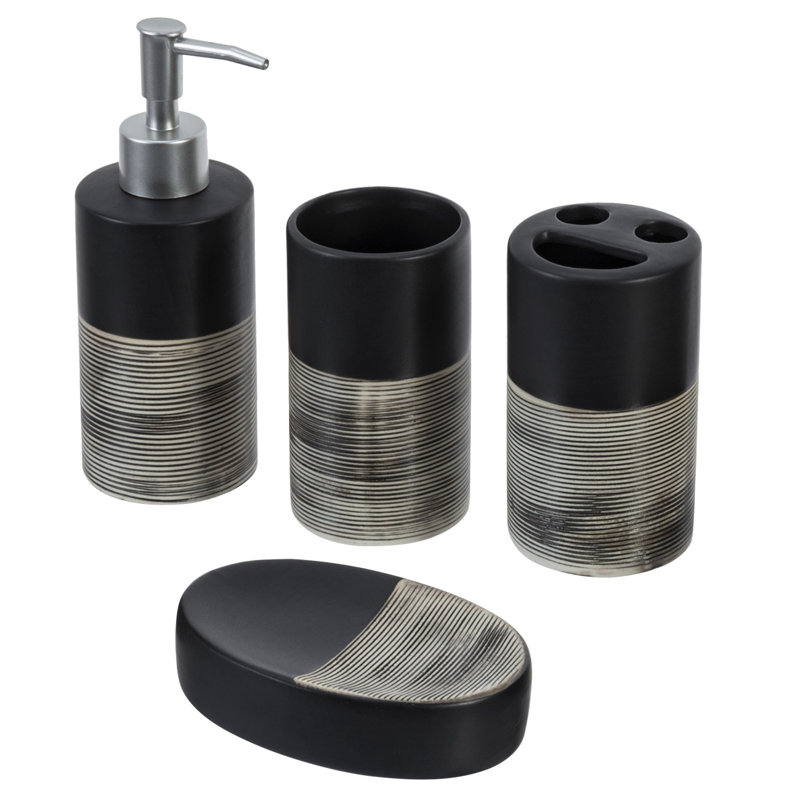 Latitude Run® Deluxe 4 Piece Bathroom Accessory Set & Reviews | Wayfair